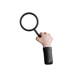 hand holding magnifying glass
