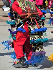 Fototapeta na wymiar traditional mexican costumed dancers los guadalupanos 