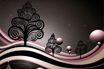abstract Christmas tree background illustration, copy space
