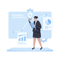 Flat design business performance presentation report