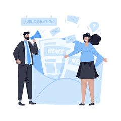 Public relation with news update illustration concept