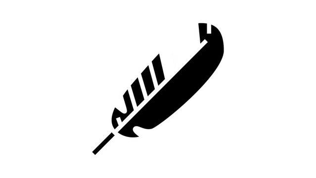 abstract feather soft fluffy glyph icon animation