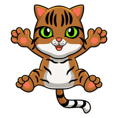 Cute bengal cat cartoon posing