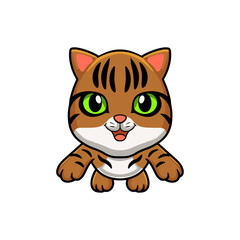 Cute bengal cat cartoon flying
