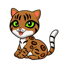 Fototapeta na wymiar Cute bengal cat cartoon sitting