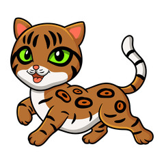 Cute bengal cat cartoon walking
