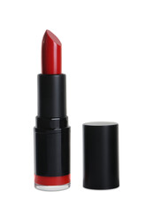 Bright lipstick on white background. Professional makeup product