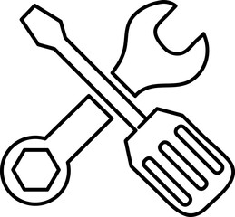 black, build, design, element, equipment, icon, illustration, industrial, industry, isolated, maintenance, mechanic, mechanical, options, outline, preferences, repair, service, settings, sign, symbol,