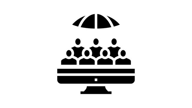 society reaction glyph icon animation