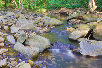 a scenery of country park Shing Mun reservoir in Hong Kong
