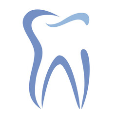 Blue tooth,  for logo design,  for dentists,  line art illustration over a transparent background, PNG image 