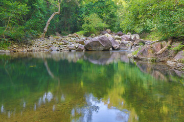 Fototapeta na wymiar a scenery of country park Shing Mun reservoir in Hong Kong