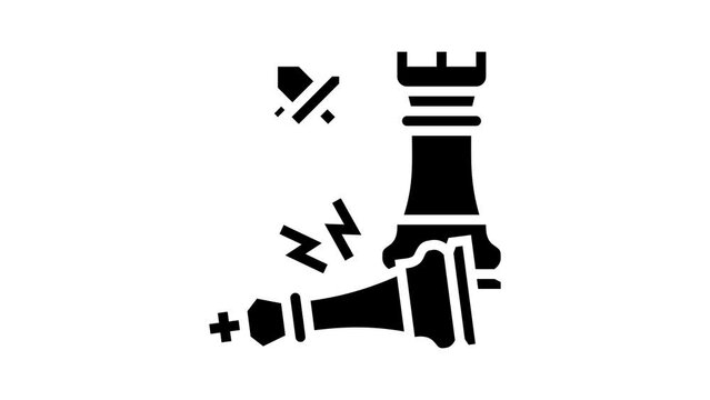 checkmate game process glyph icon animation