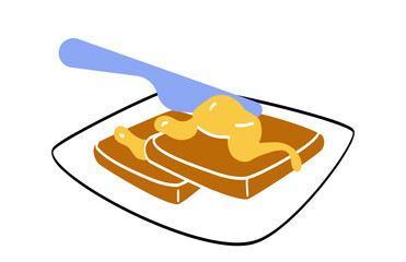 Toasts with peanut butter