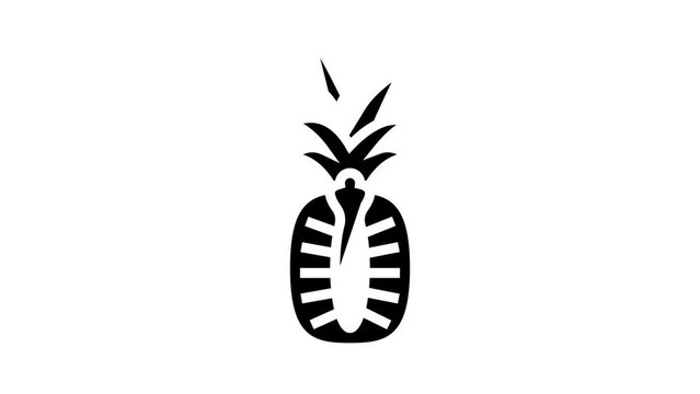 pineapple whole one cut glyph icon animation