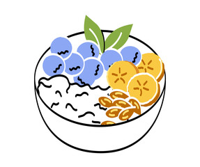 Milk porridge with fruits