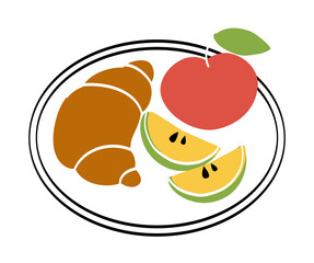 Croissant with apple