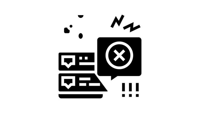 social media discrimination glyph icon animation