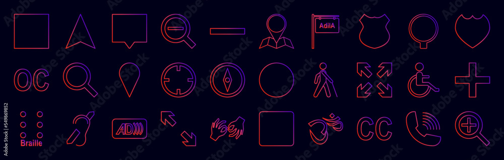 Poster map navigation nolan icons collection vector illustration design