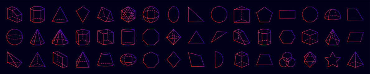 Geometric shapes nolan icons collection vector illustration design