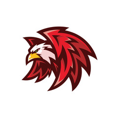 Falcon, eagle or hawk esport logo design. Bird, wing illustration © putra_purwanto