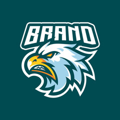 Angry Bird eSport Mascot Logo Design. Cartoon Bird Head Illustration