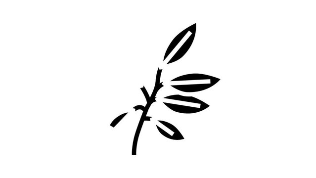 ebony leaf glyph icon animation