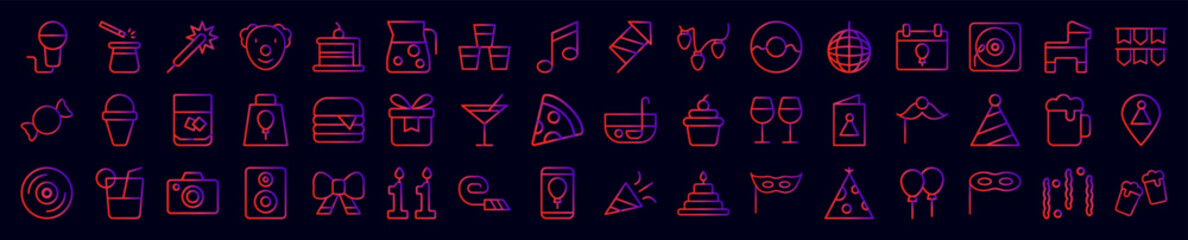 Party nolan icons collection vector illustration design