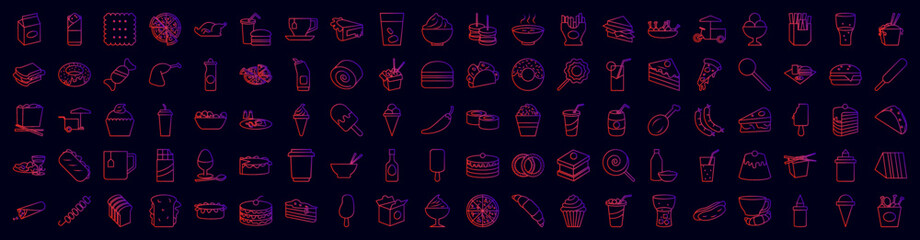Web fast food nolan icons collection vector illustration design