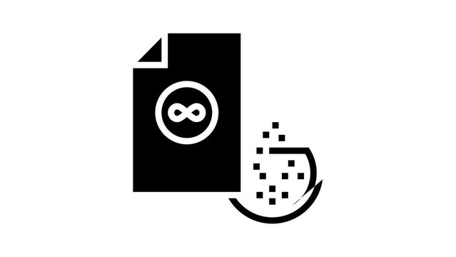 acid-free paper sheet glyph icon animation