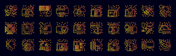 Computer nolan icons collection vector illustration design