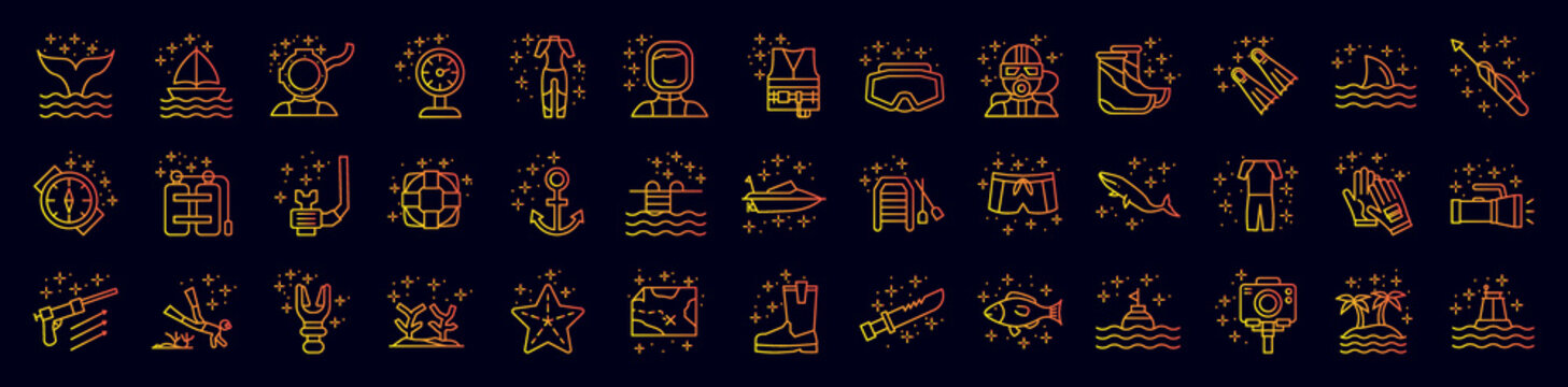 Diving nolan icons collection vector illustration design