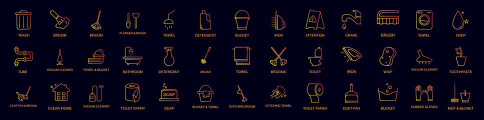 Web cleaning nolan icons collection vector illustration design