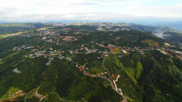 Dran pass seen from above is beautiful and majestic. This is the most beautiful and dangerous pass in Da Lat of Vietnam