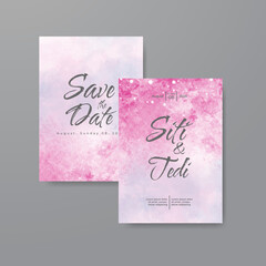 Wedding invitation with abstract watercolor background