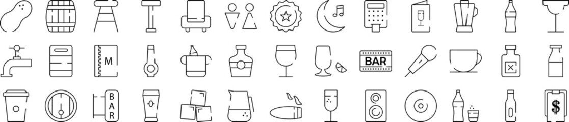 Bar icons collection vector illustration design