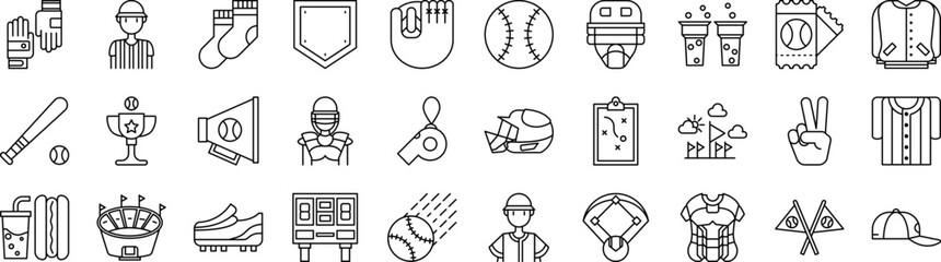 Baseball icons collection vector illustration design