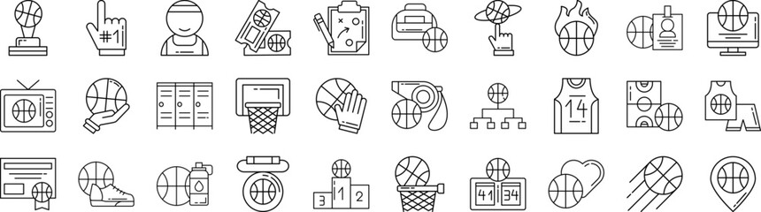 Basketball icons collection vector illustration design