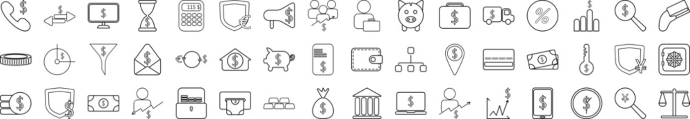 Bank web icons collection vector illustration design