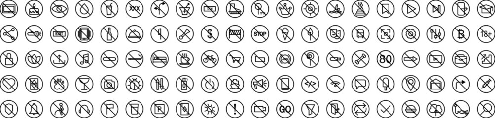 Ban icons collection vector illustration design