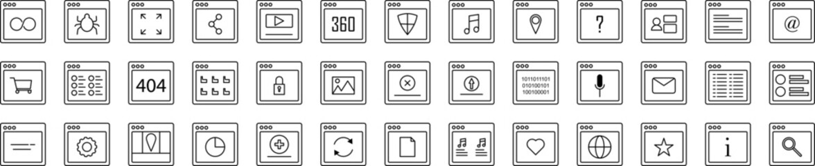 Browser icons collection vector illustration design