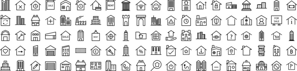 Building icons collection vector illustration design