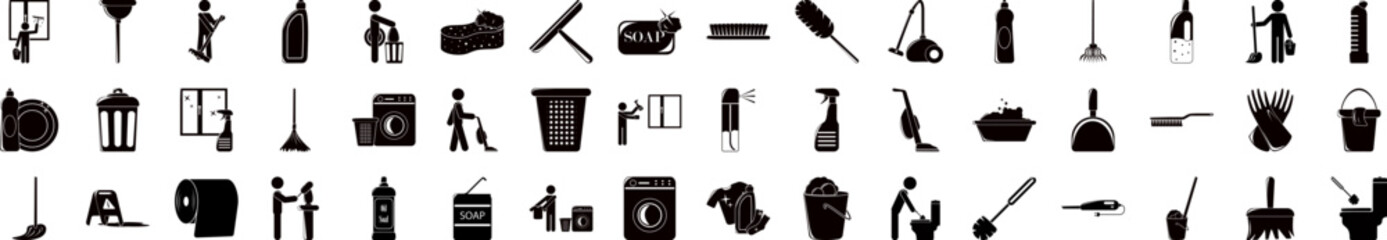 Cleaners icons collection vector illustration design