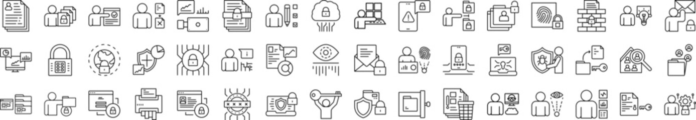 Confidential information icons collection vector illustration design