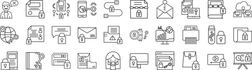 Confidential icons collection vector illustration design