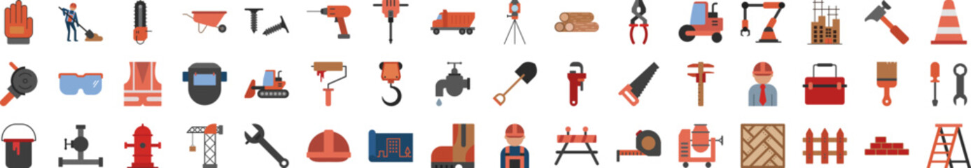 Construction icons collection vector illustration design