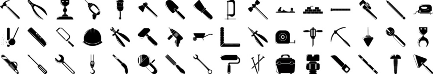 Construction tools icons collection vector illustration design