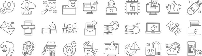 Cybercrime icons collection vector illustration design