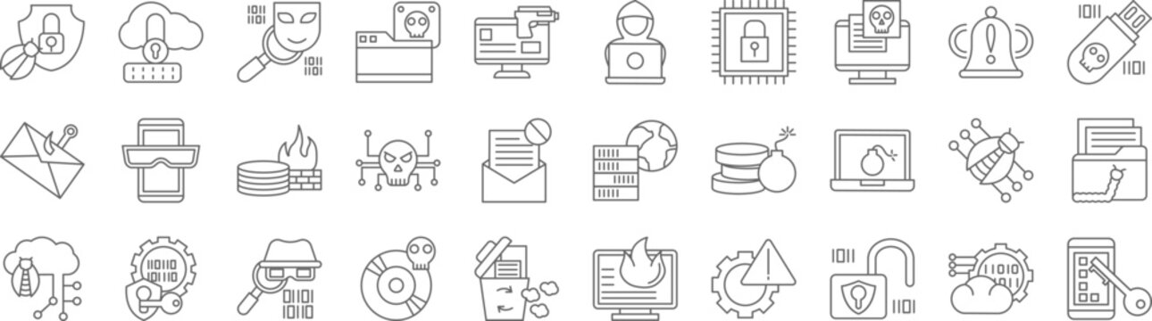 Cybercrime icons collection vector illustration design