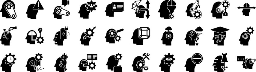 Human mind icons collection vector illustration design